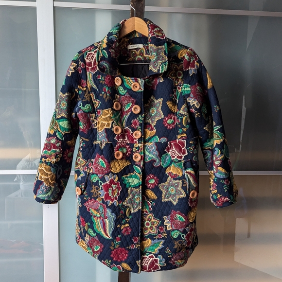 Women's Floral Quilted Puffer Jacket - Multicolor - Picture 11 of 11